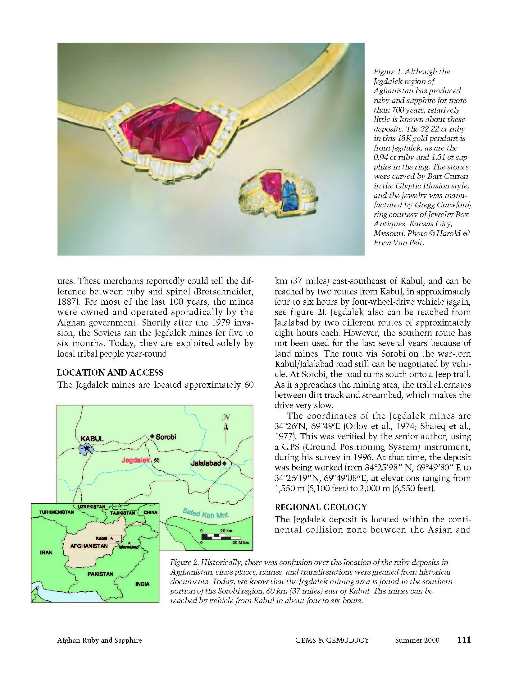 Ruby and Sapphire from Jegdalek, Afghanistan — AGL Research